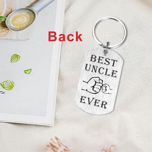 Laluminter Best Uncle Ever - هدايا العم للرجال - سلسلة مفاتيح العم - ​​سلسلة مفاتيح عيد ميلاد سعيد للعم من ابنة أخيه in Kuwait