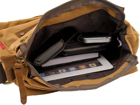 Messenger Bag, Vintage Small Canvas Shoulder Bag Crossbody Purse in Kuwait