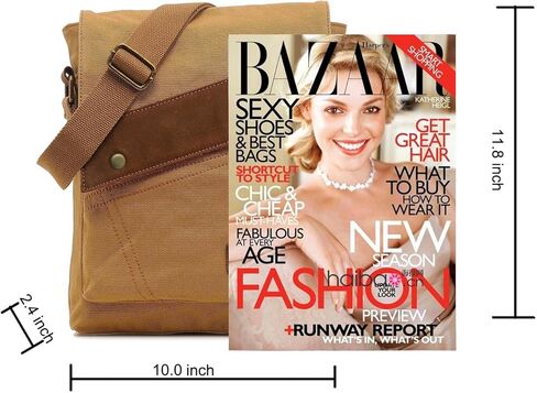 Messenger Bag, Vintage Small Canvas Shoulder Bag Crossbody Purse in Kuwait