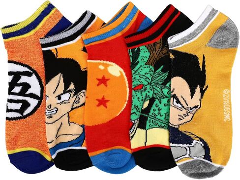 Bioworld Dragon Ball Mixed Icon and Character Close Up 5-Pack Ankle Socks in Saudi Arabia