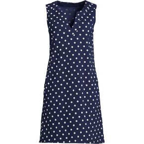 Lands' End Women's Long Cotton Jersey Sleeveless Swim Cover-up Dress Print
