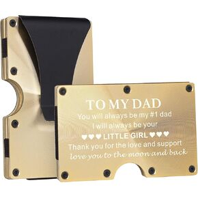 awofer Personalized Wallet Gifts for Husband Boyfriend Custom Aluminum Wallet with money clip Engraved Credit Card Holder for Men Anniversary Christmas Valentine's Day Gifts