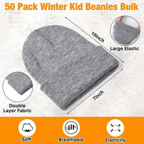 Toulite 100 Pcs Winter Beanies Gloves, Winter Hats Gloves Bulk for Toddler, Gloves and Hats for Kids Bulk, Children Warm Cold Weather Hats for Children School Donation Set in Kuwait