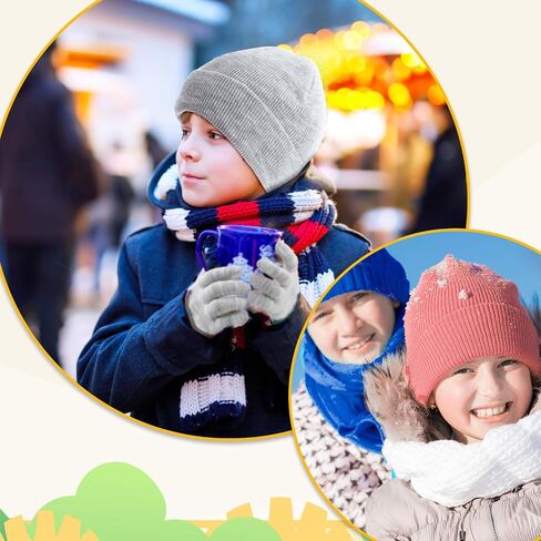 Toulite 100 Pcs Winter Beanies Gloves, Winter Hats Gloves Bulk for Toddler, Gloves and Hats for Kids Bulk, Children Warm Cold Weather Hats for Children School Donation Set in Saudi Arabia