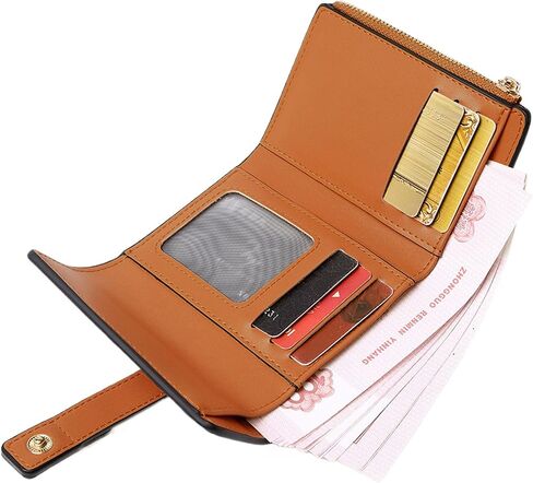 محفظة نسائية صغيرة من AOXONEL محافظ جلدية للنساء محافظ Rfid للسيدات محفظة ثلاثية الطي مدمجة رفيعة مع فتحات للبطاقات وجيب للعملات المعدنية بسحاب (وردي) in Saudi Arabia