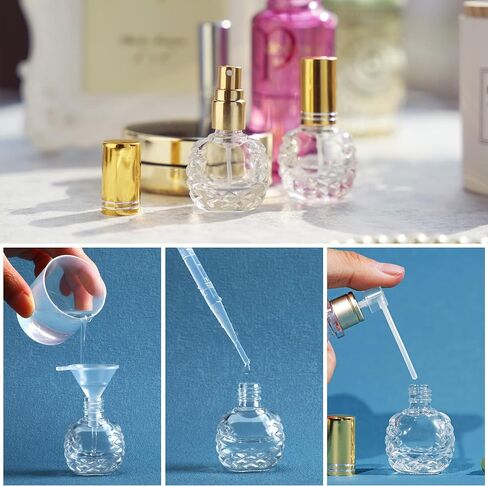 YU FENG 12pcs Glass Bottle Perfume Atomizer Refillable Spray Empty Perfume Bottles Fine Mist Atomizer Cosmetic Container for Travel,10ml in Kuwait