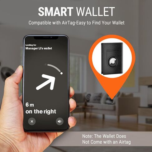 محفظة Meedo الذكية للرجال، محفظة منبثقة للرجال متوافقة مع AirTag، محافظ حامل بطاقات RFID مع إغلاق مغناطيسي، كربون in Kuwait