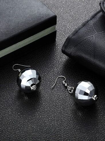 Tatuo 2 Pairs of Disco Ball Earrings 60's or 70's Silver Disco Ball Earrings for Women in Saudi Arabia