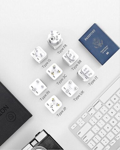 BESTEK Japan Travel Plug Adapter, Grounded Universal Type A Plug Adapter JP to US Adapter - Ultra Compact for US, Japan, China Phones, Laptops, Camera Chargers and More, 3 Pack in Kuwait