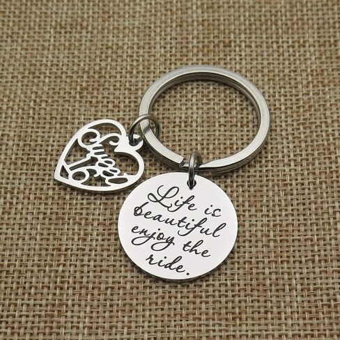 Life is Beautiful Enjoy The Ride Sweet 16 Birthday Gift Stainless Steel Keychain (Style-2) in Kuwait