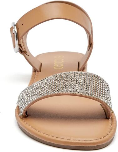 صنادل مسطحة للسيدات من COLGO، صنادل صيفية كاجوال مع صنادل زفاف بإبزيم كاحل من حجر الراين in Kuwait