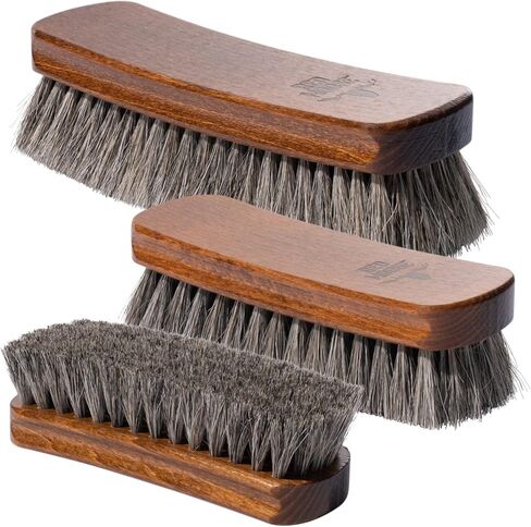 Horsehair Shoe Brush - Shoe Polish Brush for Leather, Boots, Shine - Red Moose in Kuwait
