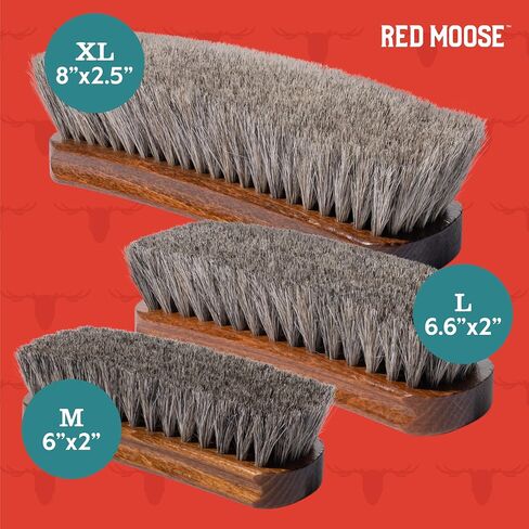Horsehair Shoe Brush - Shoe Polish Brush for Leather, Boots, Shine - Red Moose in Kuwait