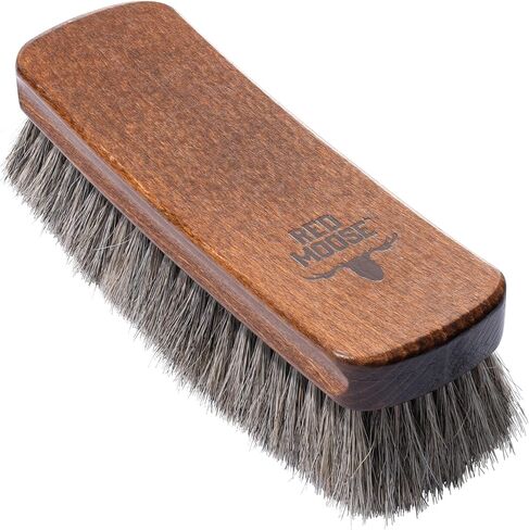 Horsehair Shoe Brush - Shoe Polish Brush for Leather, Boots, Shine - Red Moose in Kuwait