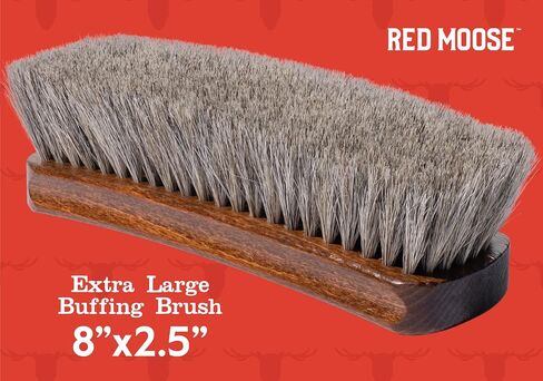 Horsehair Shoe Brush - Shoe Polish Brush for Leather, Boots, Shine - Red Moose in Kuwait