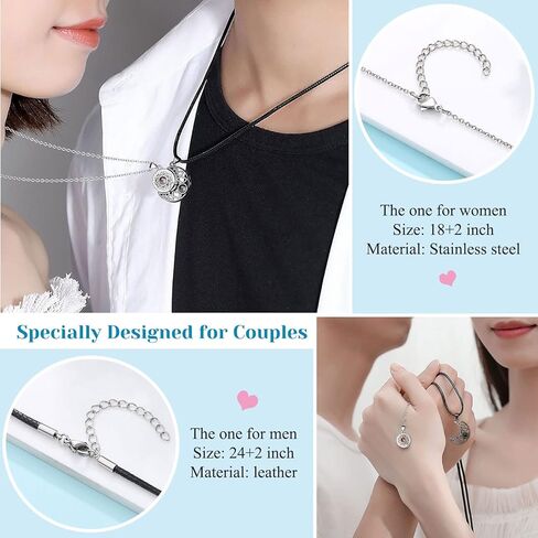 قلادة زوجين من UPROMI للصديق/الصديقة/الزوج/الرجل/رفيق الروح، هدايا عيد الحب السنوية له in Kuwait