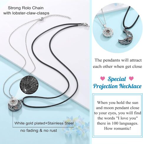 قلادة زوجين من UPROMI للصديق/الصديقة/الزوج/الرجل/رفيق الروح، هدايا عيد الحب السنوية له in Kuwait