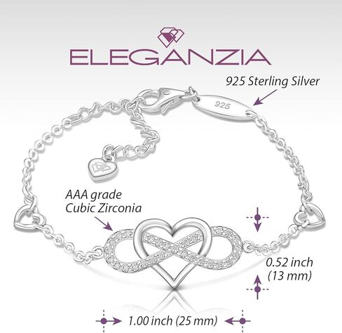 أساور إنفينيتي من الفضة الاسترلينية للنساء، سوار على شكل قلب لأمي فضية للنساء 925، أساور الأم للابنة لأم كأساور عيد الأم للنساء مجوهرات الصداقة in Kuwait
