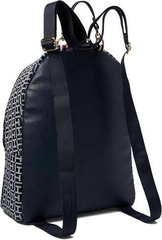 حقيبة ظهر Tommy Hilfiger Amelia II ذات قبة متوسطة الحجم - جاكار مربع بلون أسمر/شوكولاتة داكنة مقاس واحد in Kuwait