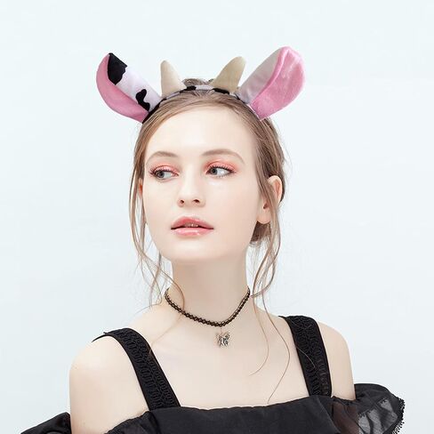Halloween Dalmatian Cow Headband Spotted Dog Ears Hair Bands Puppy Bow Tie Tail Headpiece Women Hairband Hair Hoops Party Decoration Cosplay Costume Cute Handmade Hair Accessories 1 Set Dalmatian in Kuwait