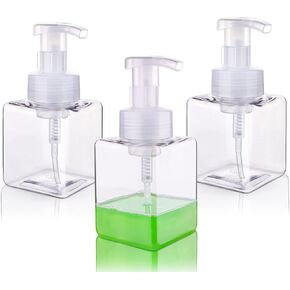 موزع صابون رغوي من هيثيو، 3 قطع، 450 مل/15.2 أونصة، زجاجة مضخة يد بلاستيكية قابلة لإعادة الملء لصابون سائل وشامبو وغسول الجسم (شفاف) in Kuwait