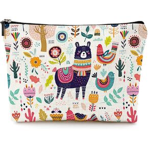 Givotin Cute Makeup Bag for Purse Canvas Waterproof Funny Cosmetic Bags for Women Zipper Travel Toiletry Pouch-Tree Bird Oil Painting Makeup Bags in Kuwait