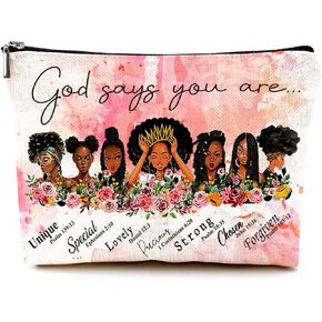Givotin Cute Makeup Bag for Purse Canvas Waterproof Funny Cosmetic Bags for Women Zipper Travel Toiletry Pouch-Tree Bird Oil Painting Makeup Bags