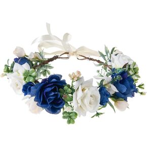 Floral Fall Sunflower Halo Wedding Crown Flower Girls Headband Birthday Party Headpiece FL-18 (Daisy white) in Kuwait