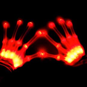 Led Gloves Light Up Cool Finger Toys Christmas Halloween Birthday Party Rave Flashing Gifts for Kids Teens Adults (Blue)