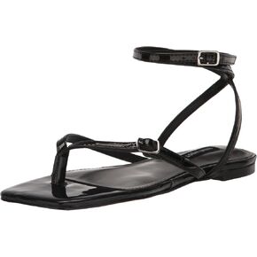 Nine West Women's Nelson Flat Sandal, Black 002, 7