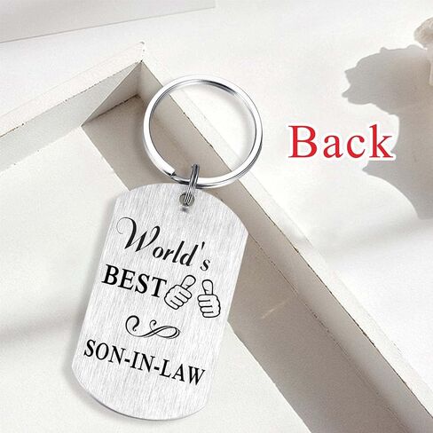 Alotozo Son-in-Law Keychain - Worlds Best Son-in-Law Gifts - Son in Law Gift from Mother-in-Law - Love Made You My Son in Saudi Arabia