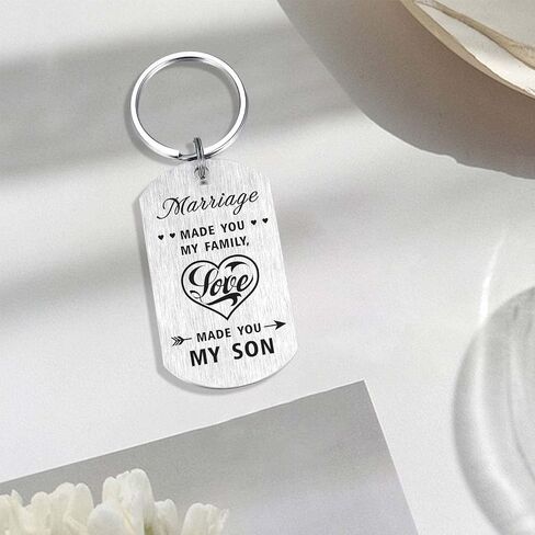 Alotozo Son-in-Law Keychain - Worlds Best Son-in-Law Gifts - Son in Law Gift from Mother-in-Law - Love Made You My Son in Saudi Arabia
