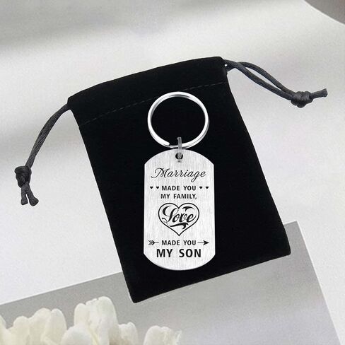 Alotozo Son-in-Law Keychain - Worlds Best Son-in-Law Gifts - Son in Law Gift from Mother-in-Law - Love Made You My Son in Saudi Arabia