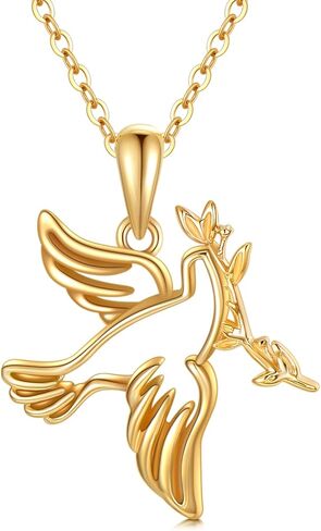 قلادة KECHO 14K Dove Bird للنساء لعيد ميلاد الأم قلادة مجوهرات السلام هدايا لها in Kuwait