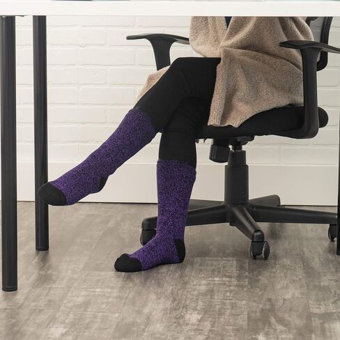 4 أزواج من الجوارب الحرارية الثقيلة للسيدات من Hot Feet - طاقم سميك معزول للطقس الشتوي البارد؛ مقاس الحذاء 4-10.5 in Kuwait