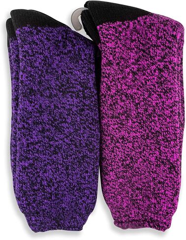 4 أزواج من الجوارب الحرارية الثقيلة للسيدات من Hot Feet - طاقم سميك معزول للطقس الشتوي البارد؛ مقاس الحذاء 4-10.5 in Kuwait