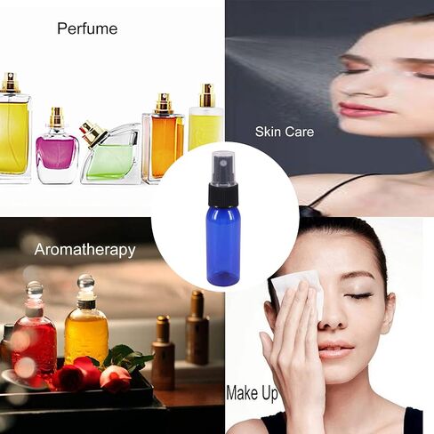 BPFY 24 Pack 2oz Amber Plastic Spray Bottles For Essential Oils, Perfumes, Cosmetics, Hand Sanitizers, Alcohol, Fine Mist Spray Bottle, Mini Travel Bottle, Small Refillable Liquid Containers in Kuwait