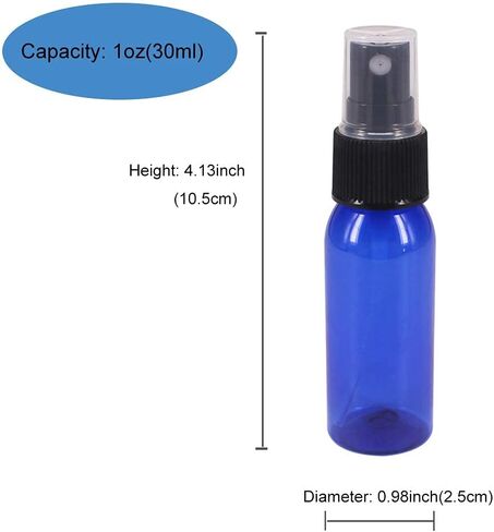 BPFY 24 Pack 2oz Amber Plastic Spray Bottles For Essential Oils, Perfumes, Cosmetics, Hand Sanitizers, Alcohol, Fine Mist Spray Bottle, Mini Travel Bottle, Small Refillable Liquid Containers in Kuwait