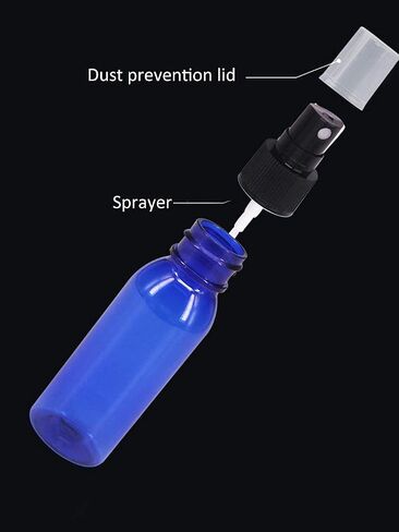 BPFY 24 Pack 2oz Amber Plastic Spray Bottles For Essential Oils, Perfumes, Cosmetics, Hand Sanitizers, Alcohol, Fine Mist Spray Bottle, Mini Travel Bottle, Small Refillable Liquid Containers in Kuwait