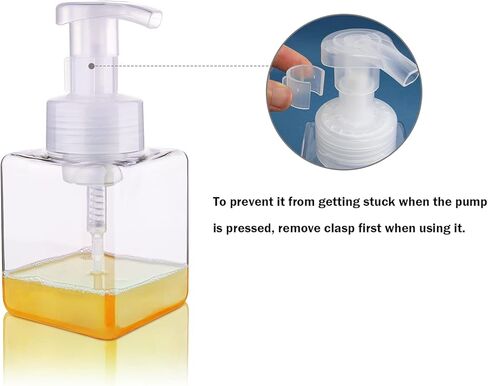 موزع صابون رغوي من هيثيو، 3 قطع، 450 مل/15.2 أونصة، زجاجة مضخة يد بلاستيكية قابلة لإعادة الملء لصابون سائل وشامبو وغسول الجسم (شفاف) in Kuwait
