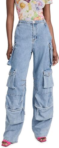 AFRM Women's Denim Cargo Pants in Kuwait