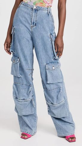 AFRM Women's Denim Cargo Pants in Kuwait
