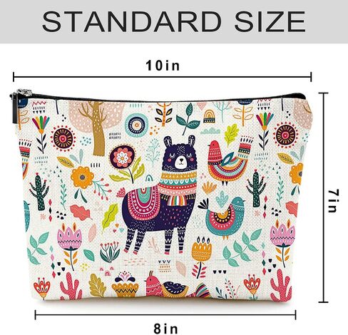 Givotin Cute Makeup Bag for Purse Canvas Waterproof Funny Cosmetic Bags for Women Zipper Travel Toiletry Pouch-Tree Bird Oil Painting Makeup Bags in Kuwait