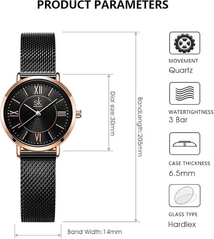 SHENGKE Simple Watches Analog Mesh Watches for Women Stainless Steel Band reloj de Mujer Gift for Anniversary in Kuwait