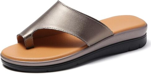 صنادل الورم للنساء مريحة - أحذية منصة مصحح الورم BSP-2 جلد طبيعي للنساء فليب فلوب خفيف الوزن للسيدات صنادل ويدج أسود ذهبي بني أبيض in Kuwait