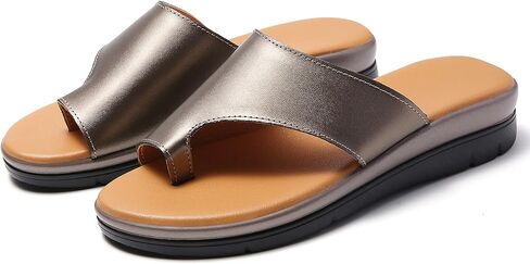 صنادل الورم للنساء مريحة - أحذية منصة مصحح الورم BSP-2 جلد طبيعي للنساء فليب فلوب خفيف الوزن للسيدات صنادل ويدج أسود ذهبي بني أبيض in Kuwait