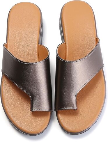 صنادل الورم للنساء مريحة - أحذية منصة مصحح الورم BSP-2 جلد طبيعي للنساء فليب فلوب خفيف الوزن للسيدات صنادل ويدج أسود ذهبي بني أبيض in Kuwait