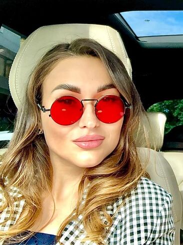 نظارات AIEYEZO دائرية Steampunk نظارات لينون بإطار معدني قوطي 100% عدسات حجب الأشعة فوق البنفسجية in Kuwait