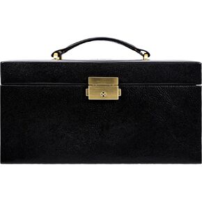 Time Resistance Jewelry Box - Full Grain Leather Jewellery Organizer - Accessories Storage - Key Lock Box for Women
