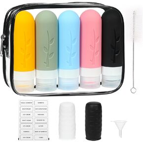 Shintop 11 pack Travel Bottles Set for Toiletries, 3oz TSA Approved Travel Size Bottles Leak Proof Silicone Travel Containers BPA Free Refillable Squeeze Bottles For Shampoo Conditioner Liquid Lotion in Saudi Arabia